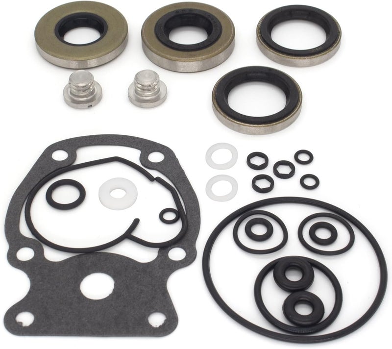 QUICKMARINE 5007987 Marine Gearcase Lower Unit Seal Kit with E-Tec Drain Screws for Johnson Evinrude 20-35 HP Outboard Boat Motors replaces 396351 Sierra 18-8387 - Image 1